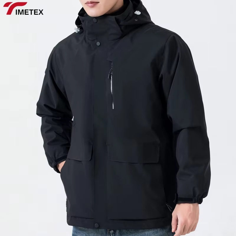 TIMETEX Hree-in-One Hooded Windproof and Waterproof Outdoor Sports Jacket Autumn Mountaineering Suit with Embroidered Technics
