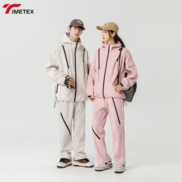 TIMETEX Unisex 100% Polyester Simple Style and Solid Color Jacket Set for Casual and Sports Wear