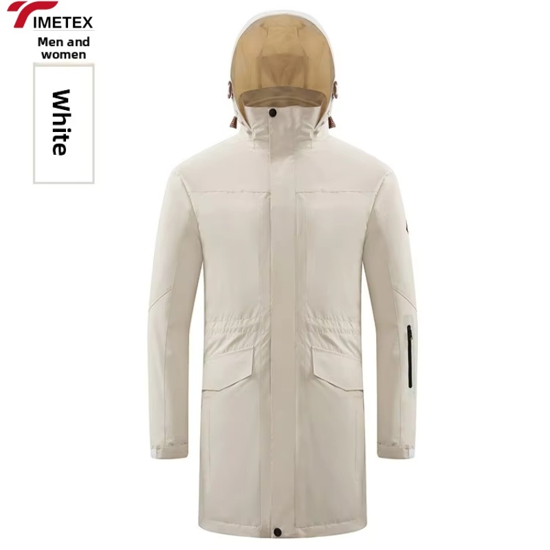 Unisex 3-in-1 Waterproof Zipper Softshell Winter Jacket Stand Collar Hooded Climbing Hiking Urban Men Women Windproof Breathable