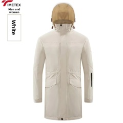 Unisex 3-in-1 Waterproof Zipper Softshell Winter Jacket Stand Collar Hooded Climbing Hiking Urban Men Women Windproof Breathable