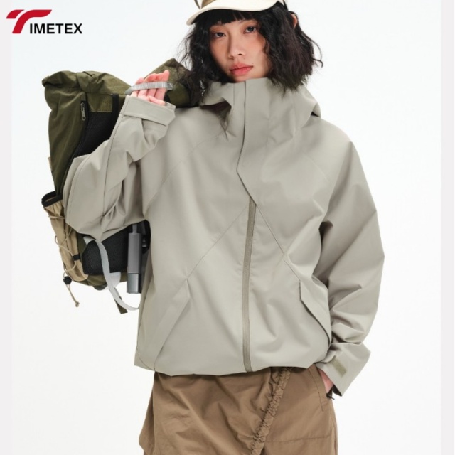 100% Poly Unisex Fashion Trekking and Hiking Waterproof Windbreaker Technical Windproof Jacket Outdoor Acrivewear Hooded Coat