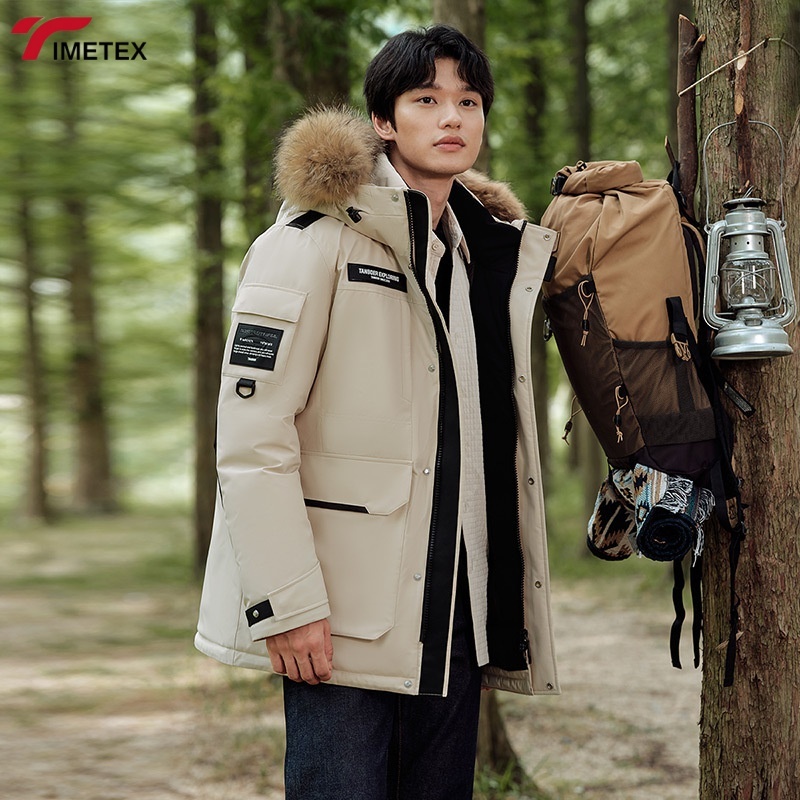 TIMETEX Customized Men's High Quality Winter Workwear Thickened Warm Canadian Duck Jacket Fashionable Waterproof Feature for