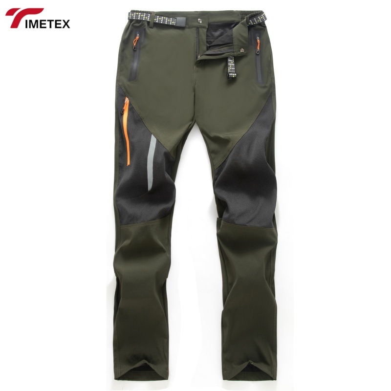 TIMETEX Men's Reflective Softshell Outdoor Pants for Sports Trekking Hiking Windproof High Elastic Breathable Camping Trousers