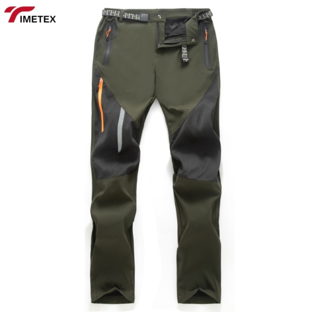 TIMETEX Men's Reflective Softshell Outdoor Pants for Sports Trekking Hiking Windproof High Elastic Breathable Camping Trousers