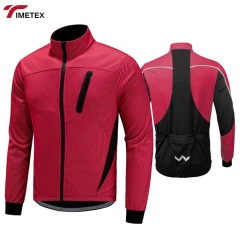 TIMETEX Wholesale Men Solid Color Winter Cycling Jersey Custom Logo Warm Bicycle Jersey  Long Sleeve Cycling Jackets for Men