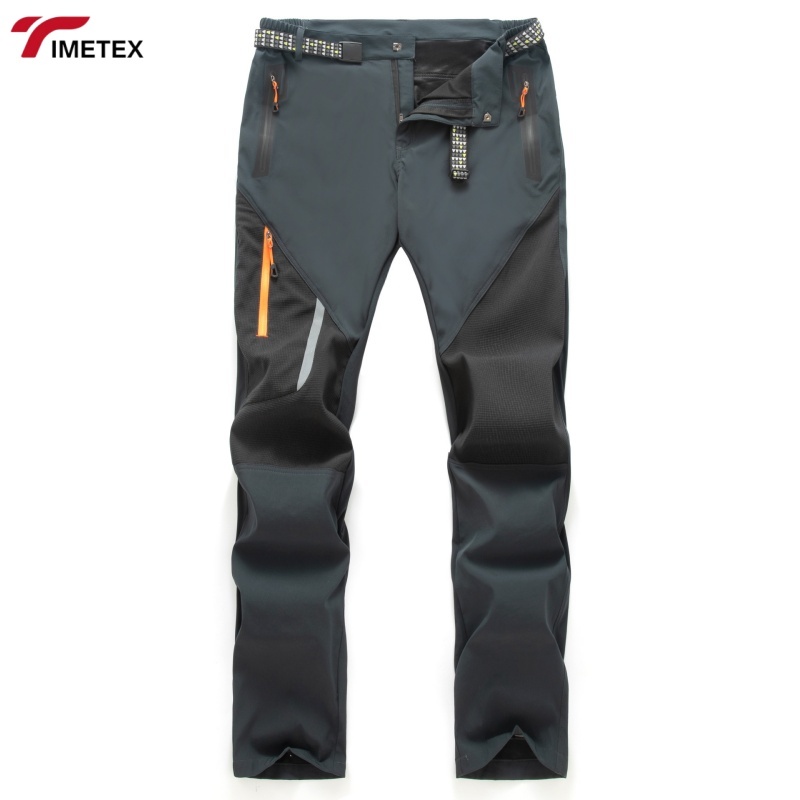 TIMETEX Men's Reflective Softshell Outdoor Pants for Sports Trekking Hiking Windproof High Elastic Breathable Camping Trousers