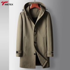 TIMETEX New Style Winter Long Sleeve Stylish Mid-length Trench Jacket Coat Windproof and Waterproof Coat for Men