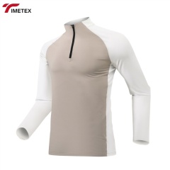 TIMETEX Warm Compression Shirt Lightweight Full-Zipper Closure Solid Pattern for Sports Running Cycling Fitness Leisure Tops