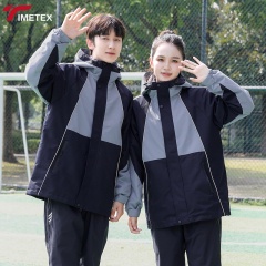 New School Uniform Winter Storm Jacket Three-piece High School Windproof Waterproof Men's and Women's  Thickened Suit