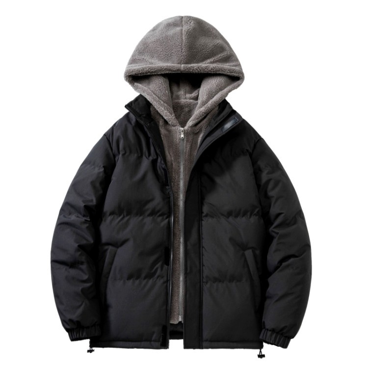 Wholesale Waterproof Breathable Windproof Nylon Black Bubble Puffer Jacket Padded Hood High Quality Custom Logo Shiny Winter