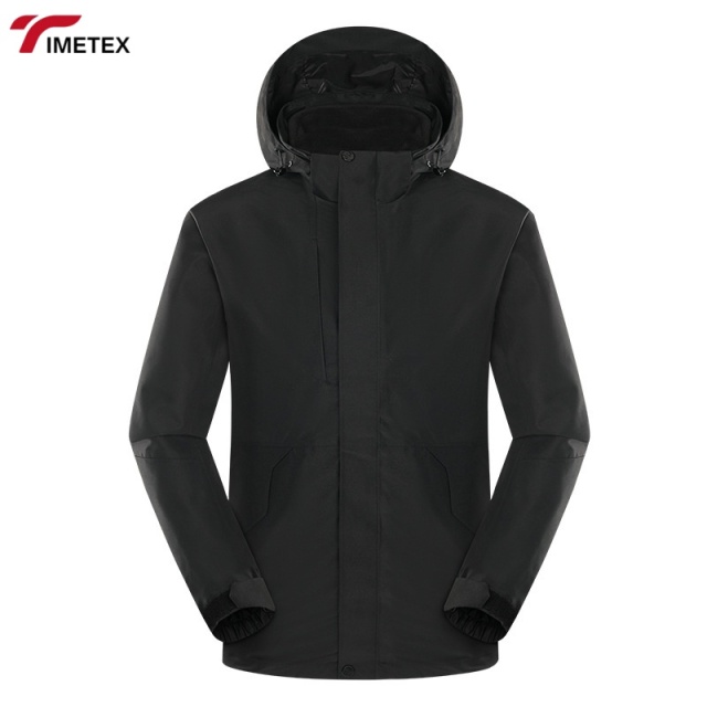 Premium Unisex 3-in-1 Waterproof Breathable Windproof Hooded PU Coated Polyester Outdoor Jacket Durable Thickened Plus Size