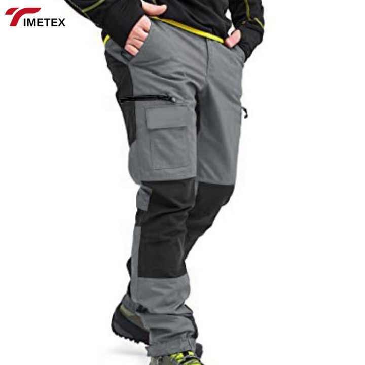 TIMETEX Factory Direct Men's Casual Outdoor Work Pants Elastic Waist Lightweight Canvas Multi-Pocket Straight Pattern Breathable