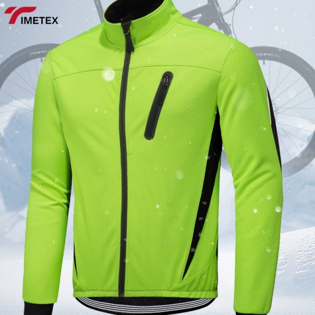 TIMETEX Custom Logo Softshell Thermal Reflective Waterproof Winter Cycling Jacket for Men Bicycle  Biding Jackets Bike Jacket
