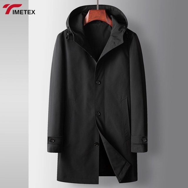 TIMETEX New Style Winter Long Sleeve Stylish Mid-length Trench Jacket Coat Windproof and Waterproof Coat for Men