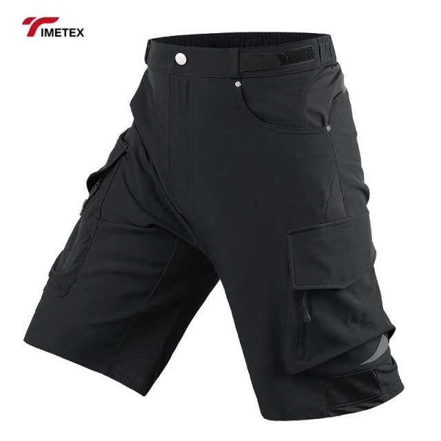 TIMETEX Men's Outdoor Bike Shorts Quick Dry Stretch Breathable Waterproof Zipper Pocket Loose Fit Hot Pattern for MTB Cargo