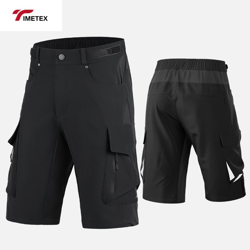 TIMETEX Men's Outdoor Bike Shorts Quick Dry Stretch Breathable Waterproof Zipper Pocket Loose Fit Hot Pattern for MTB Cargo