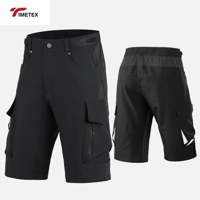TIMETEX Men's Outdoor Bike Shorts Quick Dry Stretch Breathable Waterproof Zipper Pocket Loose Fit Hot Pattern for MTB Cargo