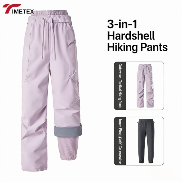 TIMETEX Custom Polyester Waterproof Warm Fleece Casual Heavyweight Two-piece Set Men's Women's  Pants Loose-Fitting Baggy Snow
