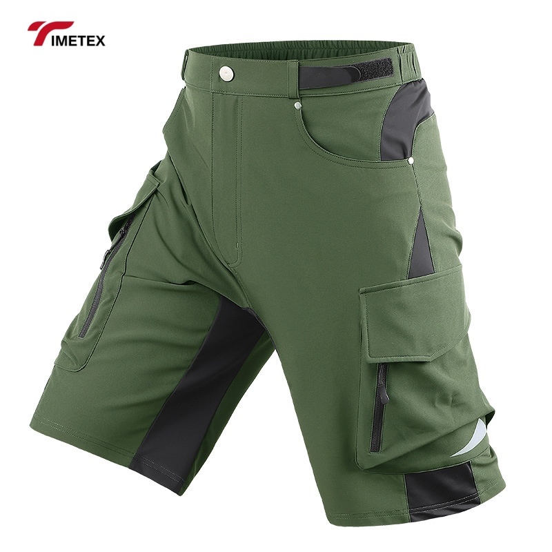 TIMETEX Men's Outdoor Bike Shorts Quick Dry Stretch Breathable Waterproof Zipper Pocket Loose Fit Hot Pattern for MTB Cargo