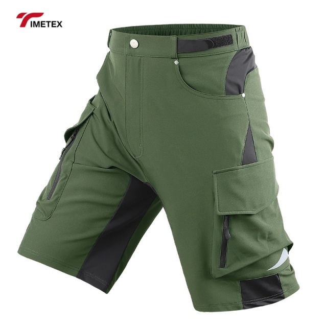 TIMETEX Men's Outdoor Bike Shorts Quick Dry Stretch Breathable Waterproof Zipper Pocket Loose Fit Hot Pattern for MTB Cargo