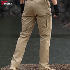 TIMETEX  Men's Multi-Pocket Waterproof Breathable Tactical Trousers Casual Style Mid Waist Zipper Fly 6XL Dark for Spring Autumn