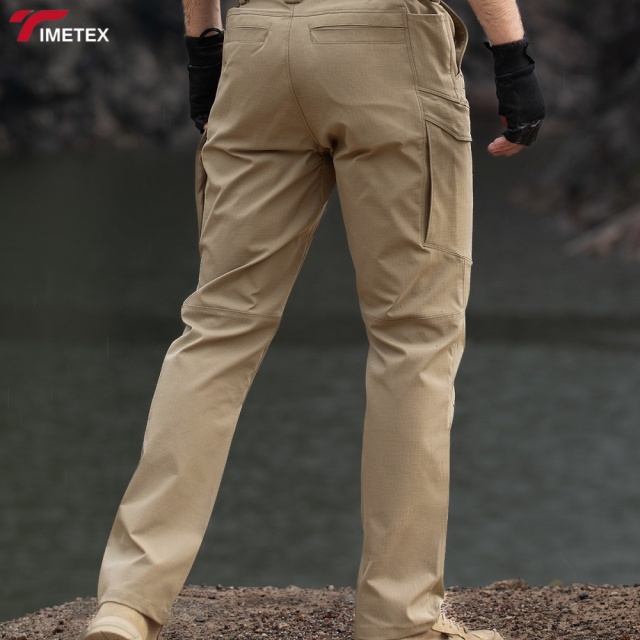 TIMETEX  Men's Multi-Pocket Waterproof Breathable Tactical Trousers Casual Style Mid Waist Zipper Fly 6XL Dark for Spring Autumn