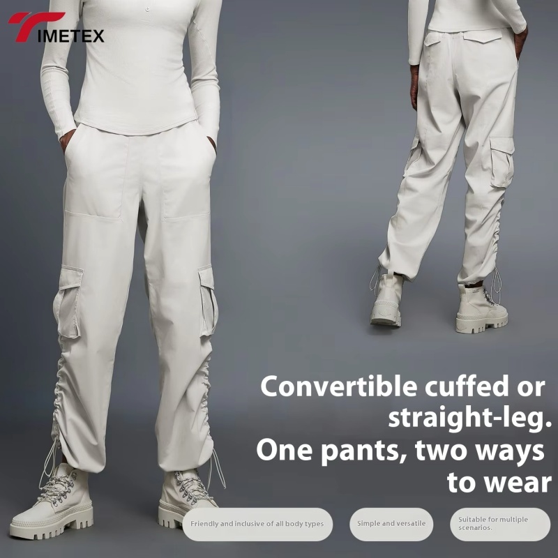 TIMETEX Custom Women High-Waisted Fleece-Lined Wide Leg With Side Pockets Athletic Breathable Quick Dry Joggers Sweatpants