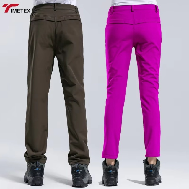 TIMETEX Customizable Winter Softshell Outdoor Hiking Pants Waterproof Warm Fleece Casual Logo Waist with Zipper Fly Front Style