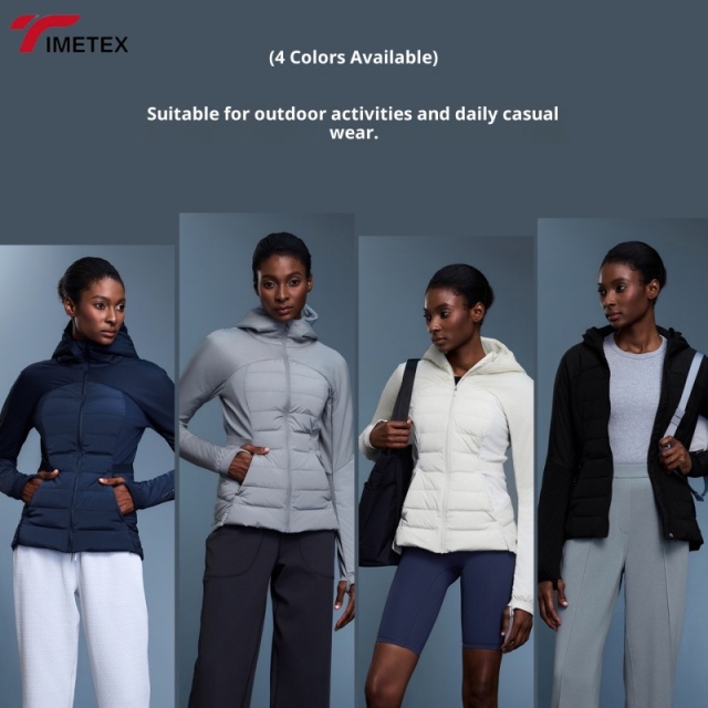 Arrival Winter Clothing Women Fleece Jacket Hooded Windproof Waterproof Wear Zip Collar Pockets Yoga Detachable Hat