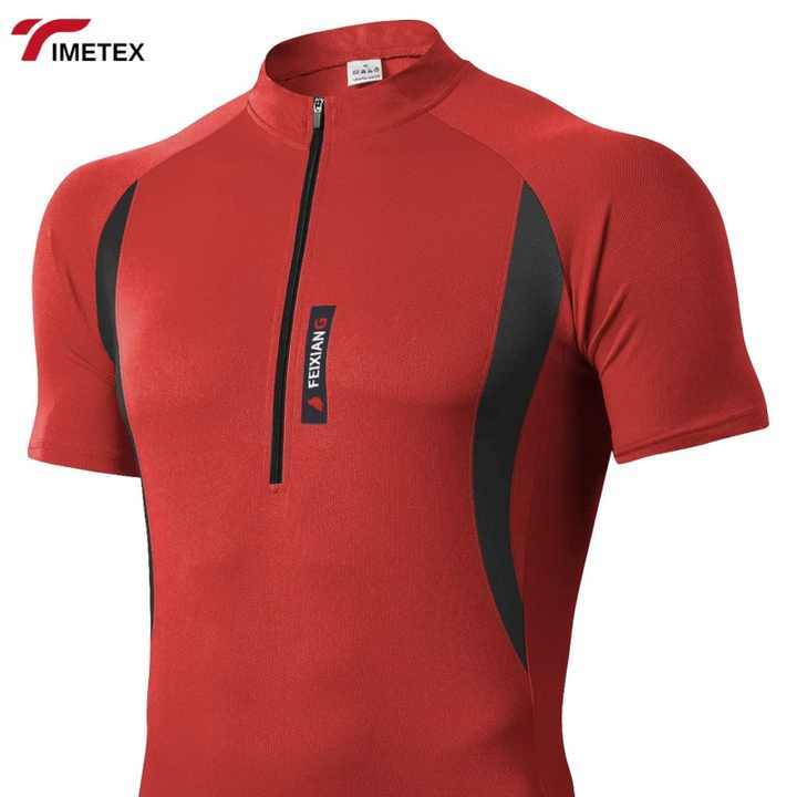 TIMETEX Professional Cycling Jersey Custom Logo UV Protected Quick Dry Soft Breathable Knitted Silk Screen Printing Solid