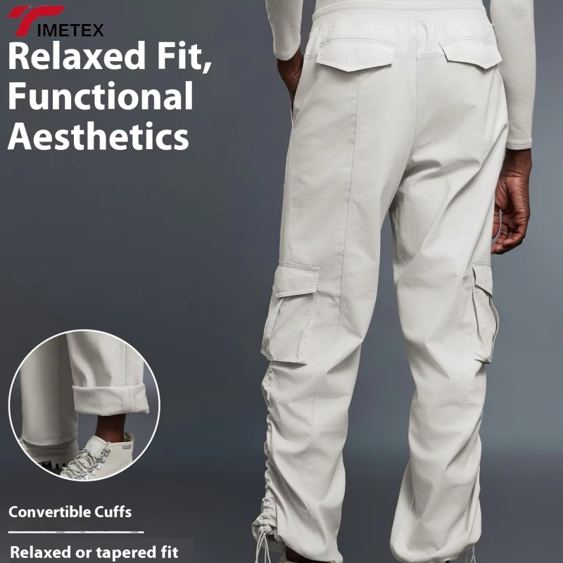 TIMETEX Wholesale Women's Casual Loose Fitness Trousers Multi-Pockets Straight Leg Waist Drawstring Fleece Sports Cargo Pants