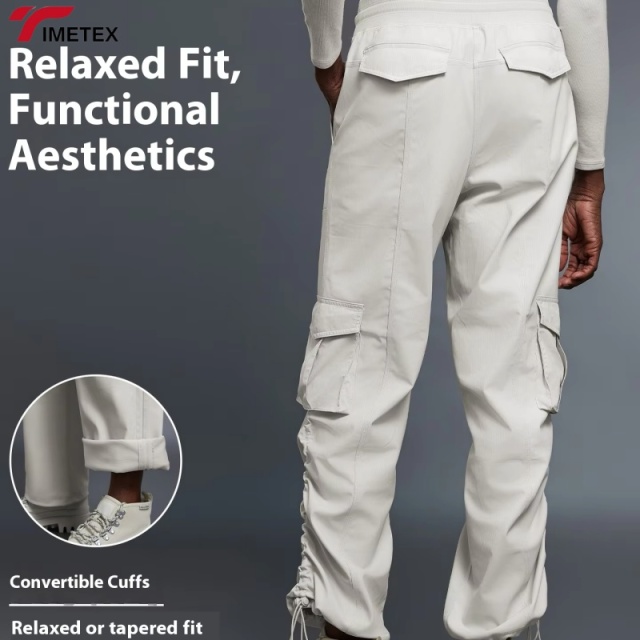 TIMETEX Wholesale Women's Casual Loose Fitness Trousers Multi-Pockets Straight Leg Waist Drawstring Fleece Sports Cargo Pants