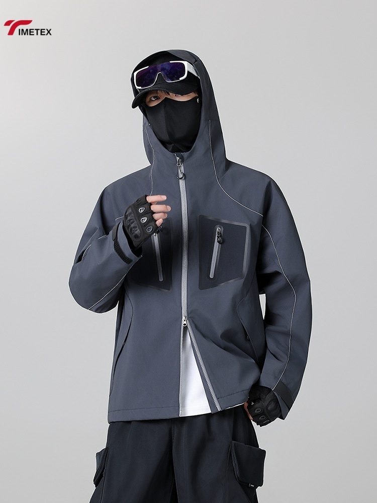 TIMETEX Autumn Waterproof Sports Jacket Hooded Windproof Casual Outdoor Coat Running Tracksuit Outwear Custom Logo