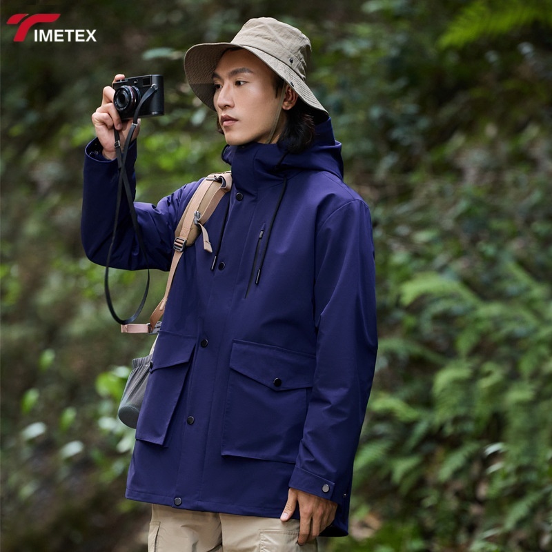 Three-In-One Outdoor Sports Jacket for Men Women Autumn Winter Waterproof Windproof Clothing Detachable Two-Piece Stand Solid