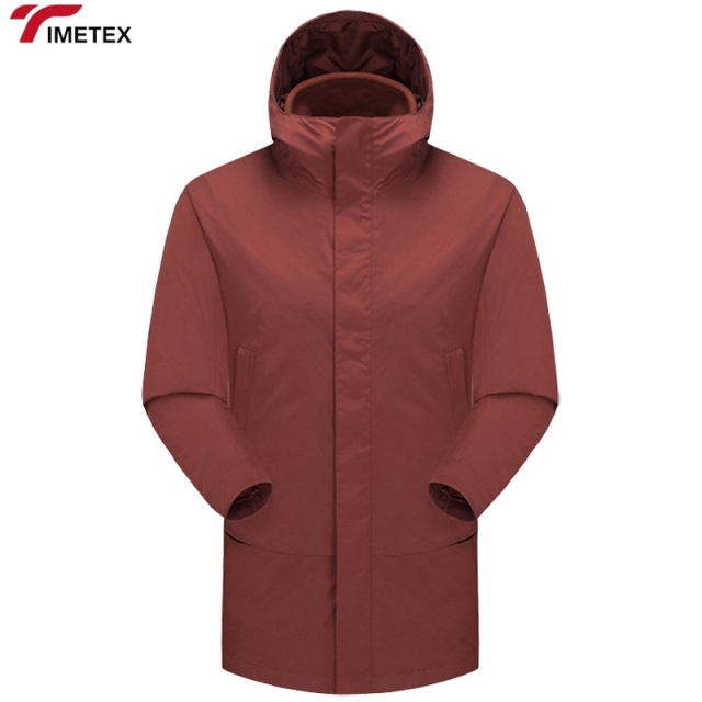 TIMETEX Custom Logo Print Mid-Length Three-In-One Fleece-Lined Winter Jacket for Men Women for Casual Outdoor Activities
