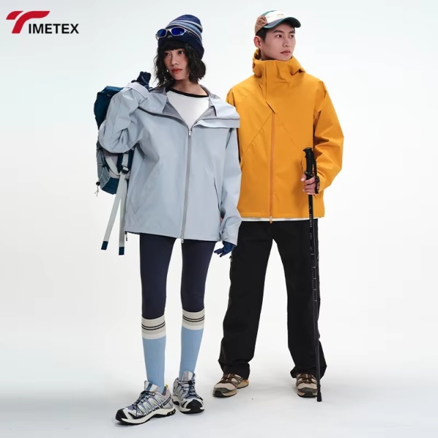 100% Poly Unisex Fashion Trekking and Hiking Waterproof Windbreaker Technical Windproof Jacket Outdoor Acrivewear Hooded Coat