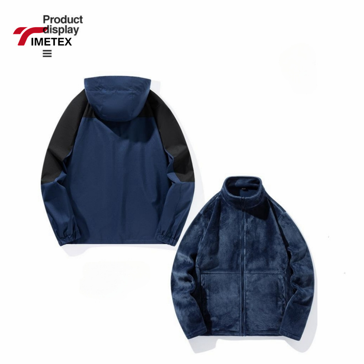 TIMETEX Windproof Hooded Jackets Outdoor Jacket 3pcs Set Polar Fleece Inside Jacket
