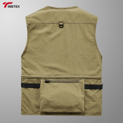 Men's Casual Large Size Waistcoat New Outdoor Canvas Tooling Multi-Pocket Clip Winter Use Loose Fit Fishing Vest