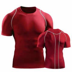 Custom Men Quick Dry Under Base Layer Gym T-shirt  Men Compressed  T-shirts Short Sleeve Mens Gym Wear Fitness Clothing