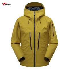 Men's 3L Outdoor Hard Shell Windbreaker Jacket High Performance 3D Hooded Raincoat Zipper Closure Breathable Windproof Plus Size