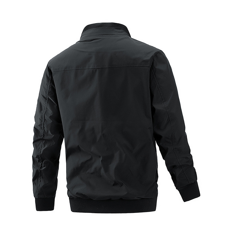 Men's Casual Light Baseball Flight Jacket for Spring Autumn Fashionable Stand Collar Cargo Jacket for Winter