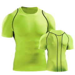 Custom Men Quick Dry Under Base Layer Gym T-shirt  Men Compressed  T-shirts Short Sleeve Mens Gym Wear Fitness Clothing