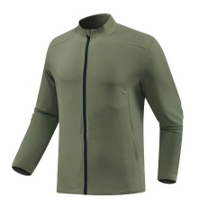 Custom Logo Outdoor Men's Jacket with Woven Stand Collar Autumn Winter Windproof Waterproof Work Clothes for Outdoor Activities