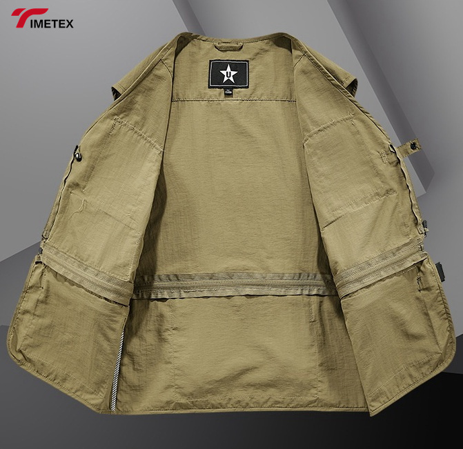 Men's Casual Large Size Waistcoat New Outdoor Canvas Tooling Multi-Pocket Clip Winter Use Loose Fit Fishing Vest