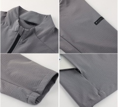 Custom Logo Outdoor Men's Jacket with Woven Stand Collar Autumn Winter Windproof Waterproof Work Clothes for Outdoor Activities