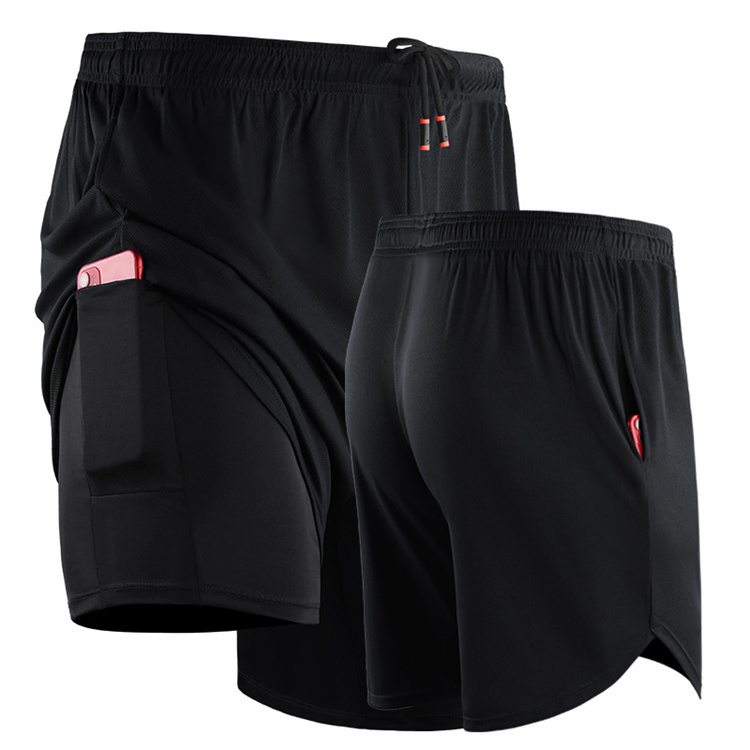 Summer Men Double Layered Shorts Men Workout Sport Running Shorts Workout Athletic Custom Logo Gym Shorts for Men