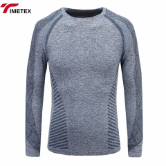 Custom Men's Casual Sportswear Seamless Crewneck Hoodie Long Sleeve European American Fashion Base Shirt Solid Pattern Knitted