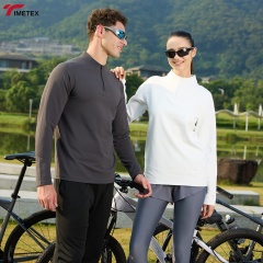 TIMETEX  Custom Plain Crewneck Long Sleeve Blank Solid Casual Sports Polyester Long Sleeve Shirt Quarter Zip Men's Long Sleeve