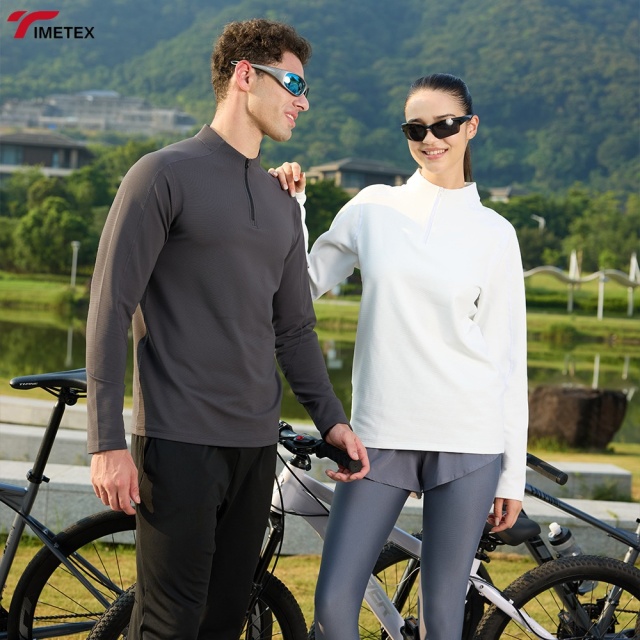 TIMETEX  Custom Plain Crewneck Long Sleeve Blank Solid Casual Sports Polyester Long Sleeve Shirt Quarter Zip Men's Long Sleeve