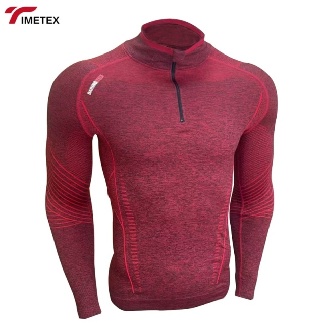 Men's Black Long Sleeve Compression Gym T-Shirt Athletic Polyester Spandex Workout Clothing-Solid Fit Running Men Style